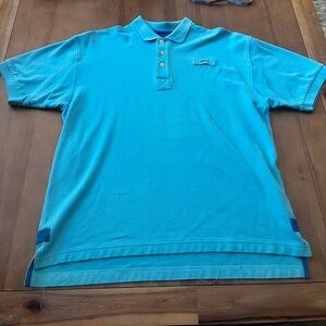 ORVIS men’s SS Heavy Cotton blue 3 Button Polo medium
